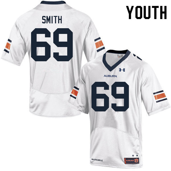 Youth Auburn Tigers #69 Colby Smith White 2021 College Stitched Football Jersey